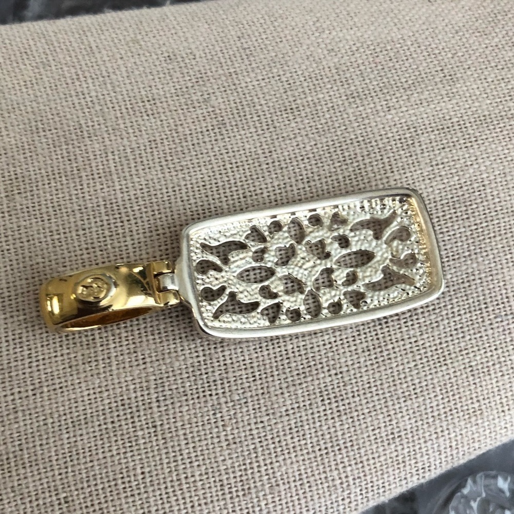 Sterling Silver and Gold Two-Tone Filigree Pendant - Women's Jewelry - Picture 2 of 6